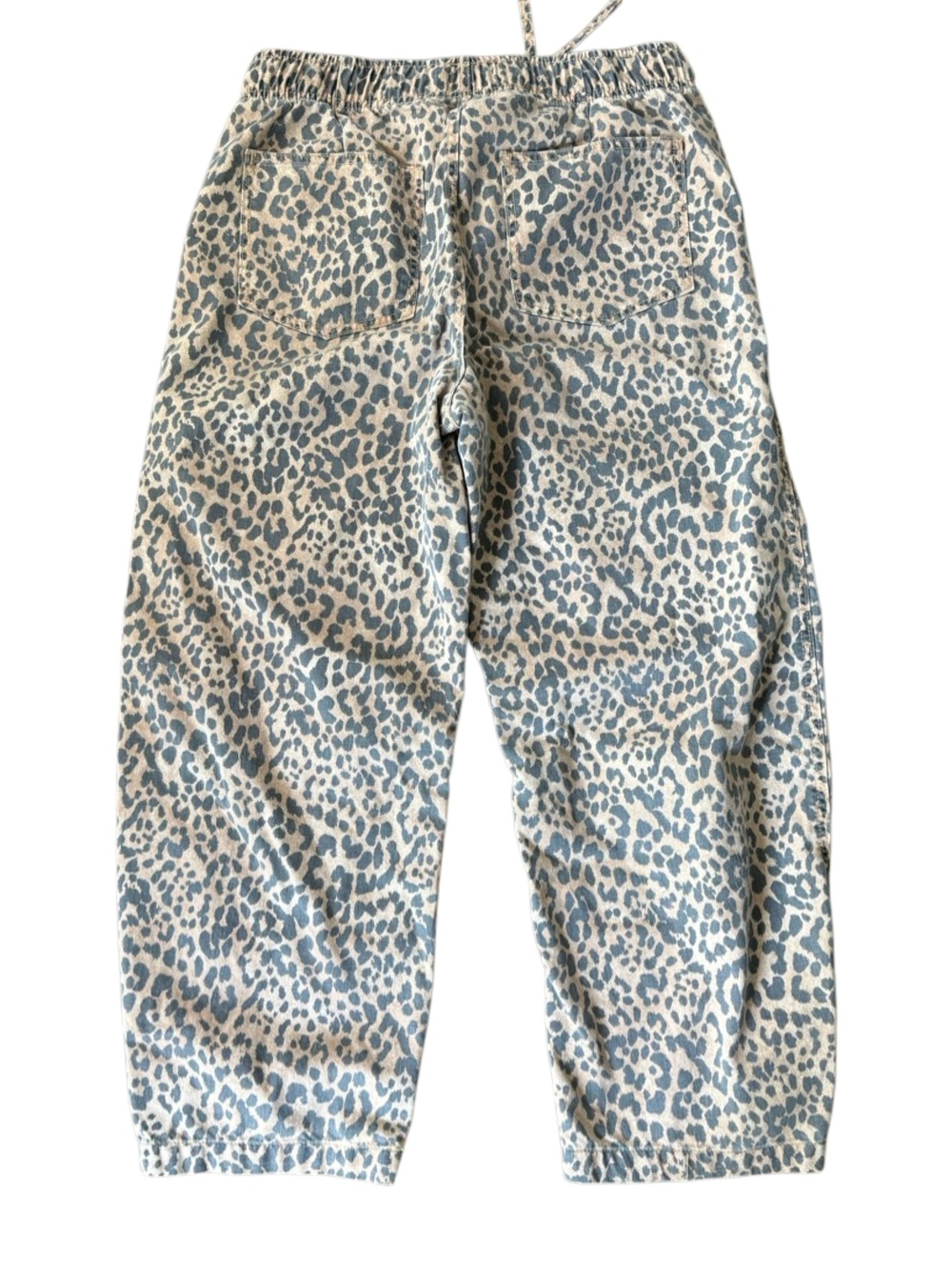 Gap Pull-On Barrel Jeans Pants Leopard Animal Drawstring Medium - Picture 3 of 7